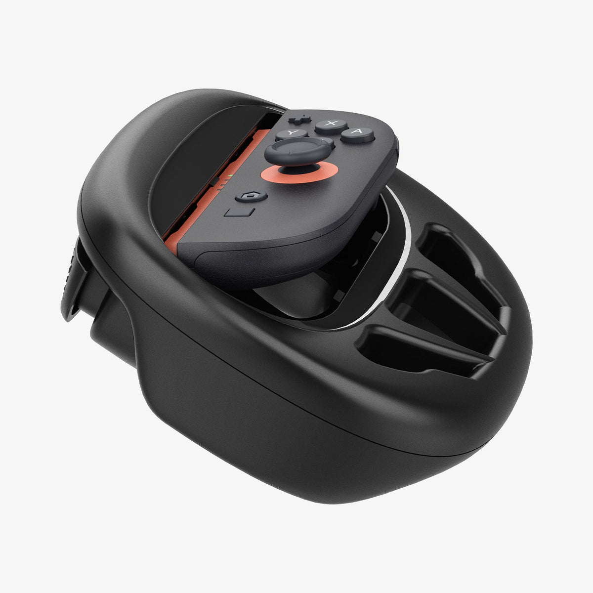 AGP10163 - Nintendo Switch Joy-Con Steering Wheel showing the front, partial side and the partially lifted device from the case