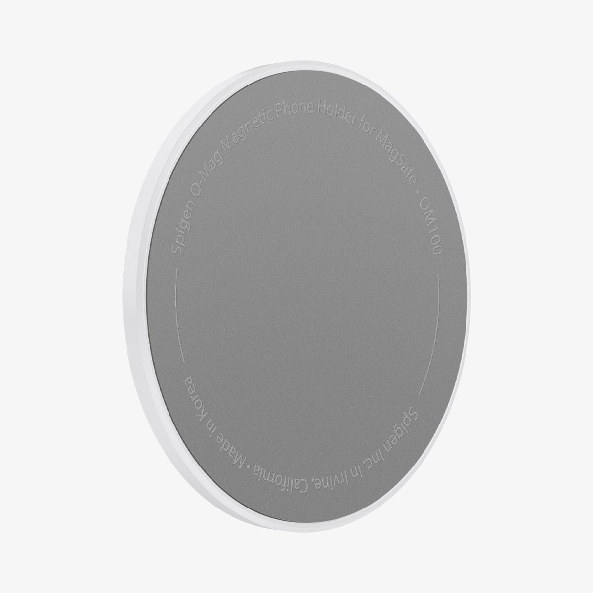 AMP05303 - O-Mag Magnetic Phone Holder (MagFit) in white showing the back and side