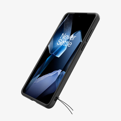 ACS09067 - OnePlus 13 Case Ultra Hybrid in Matte Black showing the front, partial side and bottom