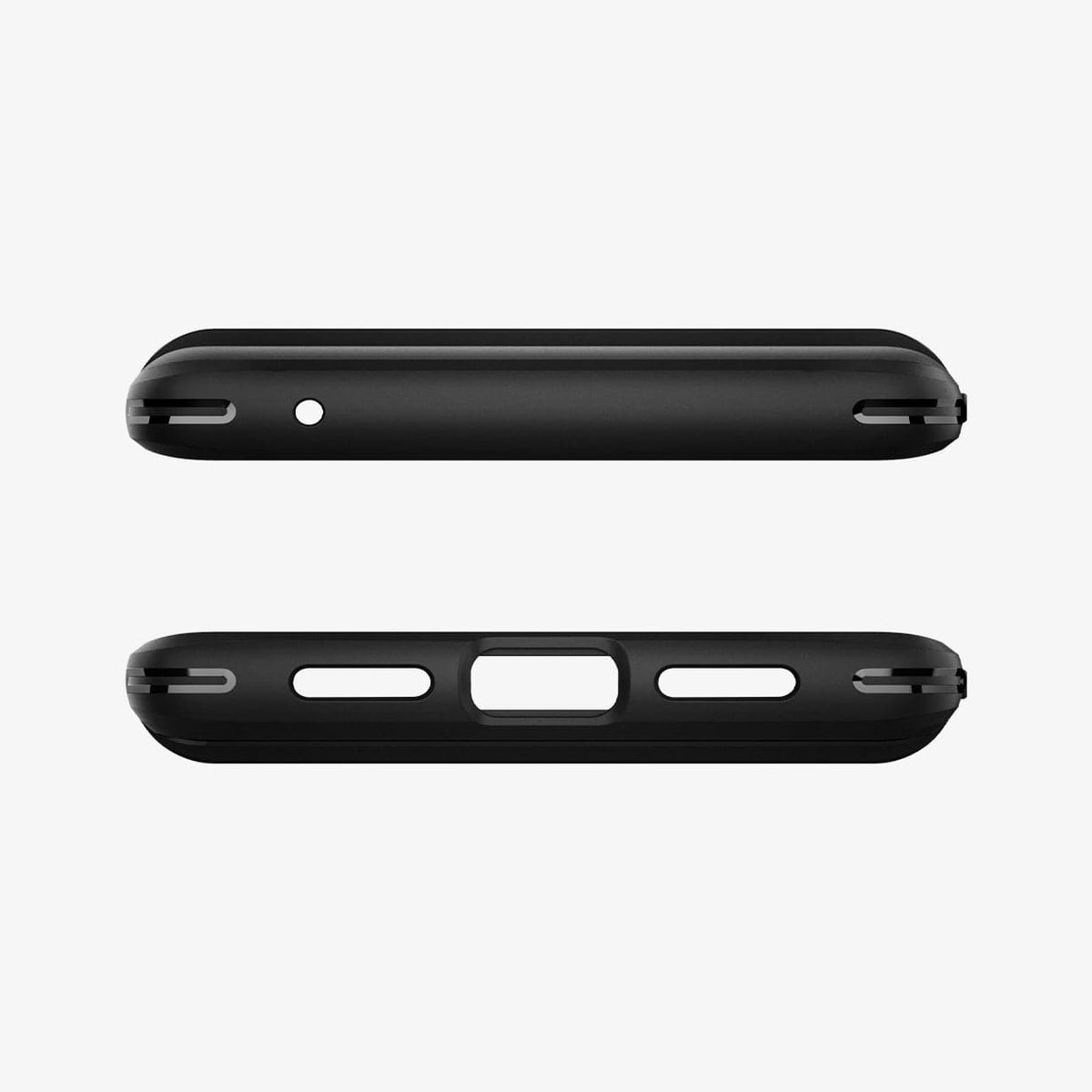 ACS03456 - Pixel 6 Pro Case Rugged Armor in matte black showing the top and bottom with precise cutouts