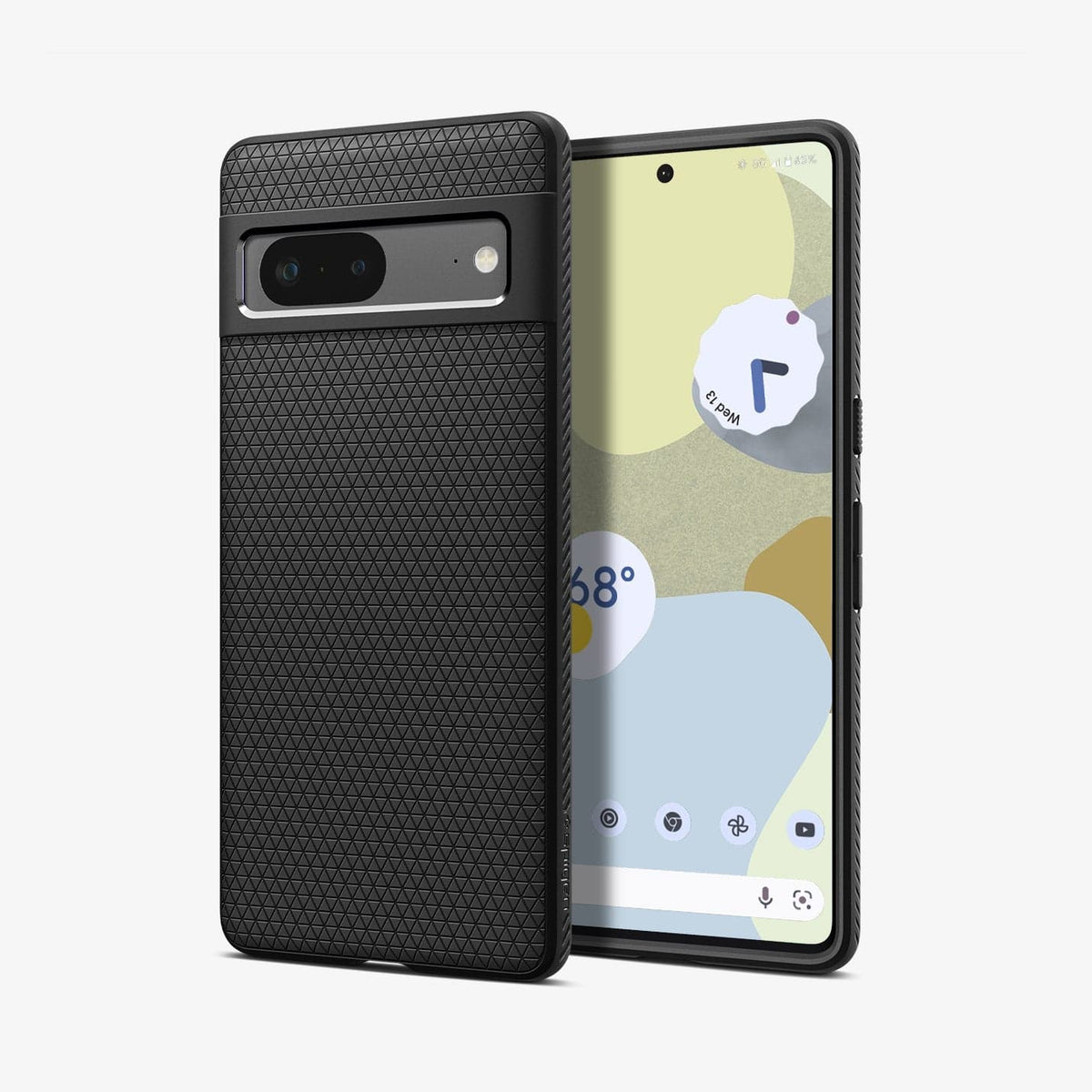 ACS04696 - Pixel 7 Case Liquid Air in matte black showing the back and front