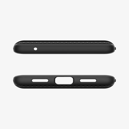 ACS04696 - Pixel 7 Case Liquid Air in matte black showing the top and bottom with precise cutouts