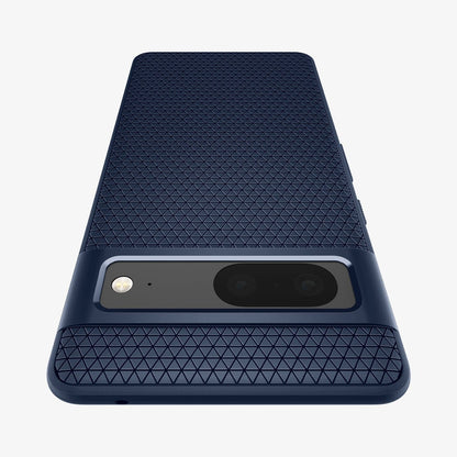 ACS04697 - Pixel 7 Case Liquid Air in navy blue showing the back zoomed in to show the fine details