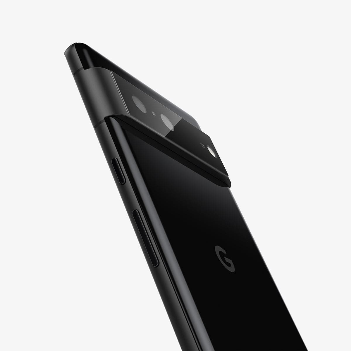 AGL05471 - Pixel 7 Optik Lens Protector in black showing the back and partial side