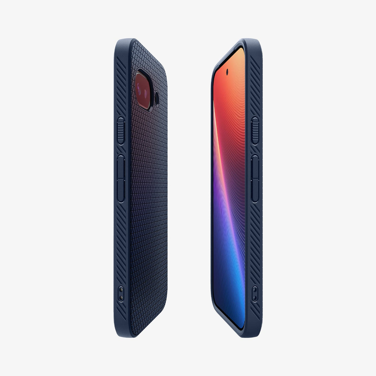ACS09040 - Pixel 9a Case Liquid Air in Navy Blue showing the partial back, partial front and sides