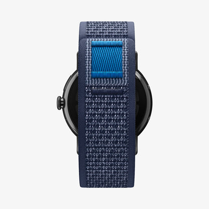 AMP11748 - Pixel Watch 5 (45mm) Athlex Air Active Navy Blue rear view displaying the hook and loop closure for quick adjustment.