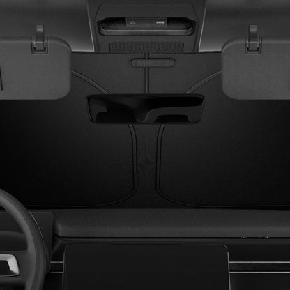 ACP09093 - R1S (2022-2025) Rivian CryoShade RO260 in Black showing the front inside the vehicle with sunshade installed