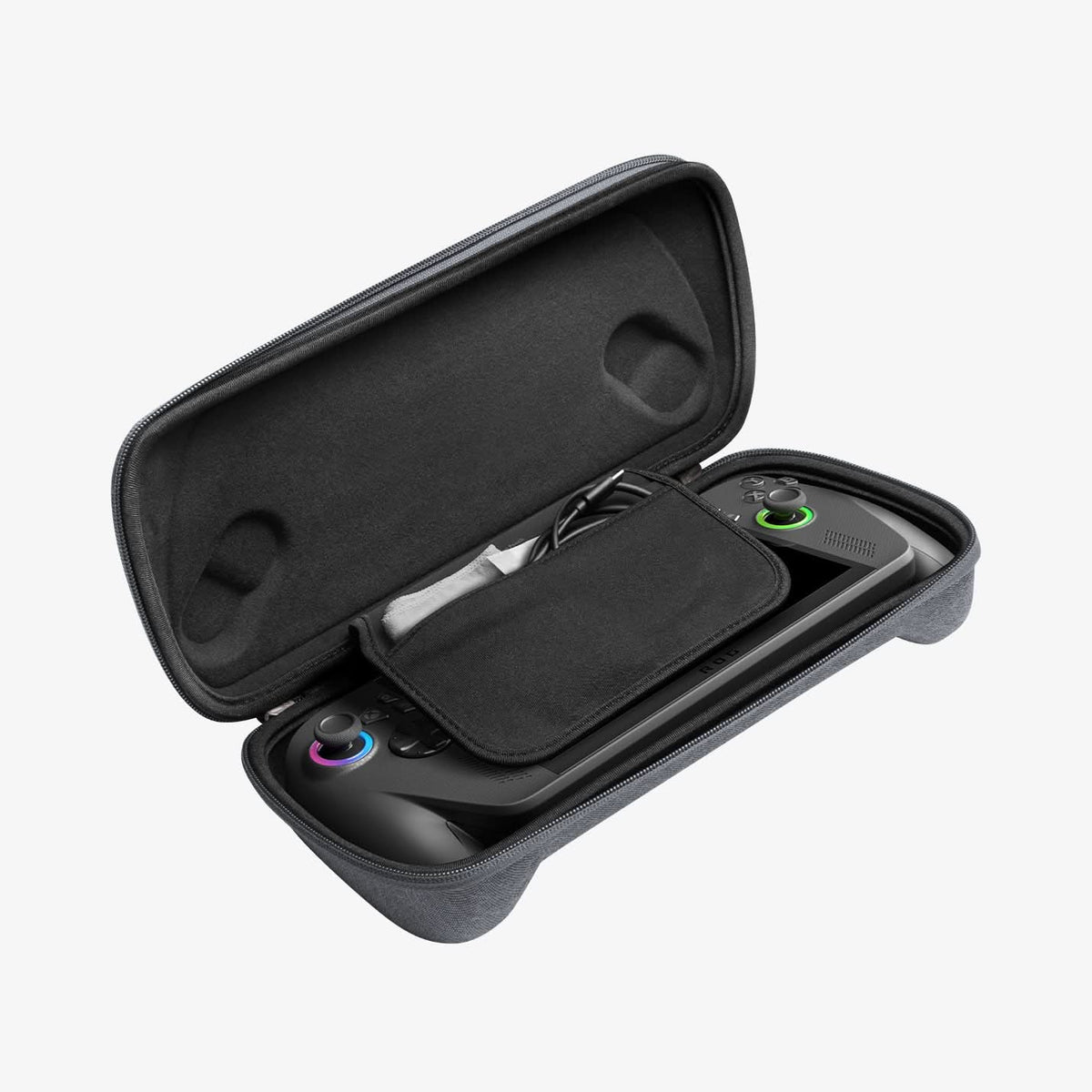 AGP11146 - ROG Xbox Ally X Series - Klasden Pouch showing inside and cable pouch