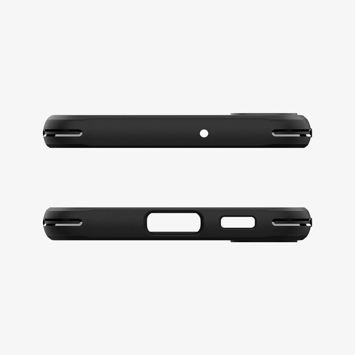 ACS03952 - Galaxy S22 Plus 5G Case Rugged Armor in black showing the top and bottom with precise cutouts
