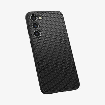 ACS05712 - Galaxy S23 Case Liquid Air in matte black showing the back and partial bottom