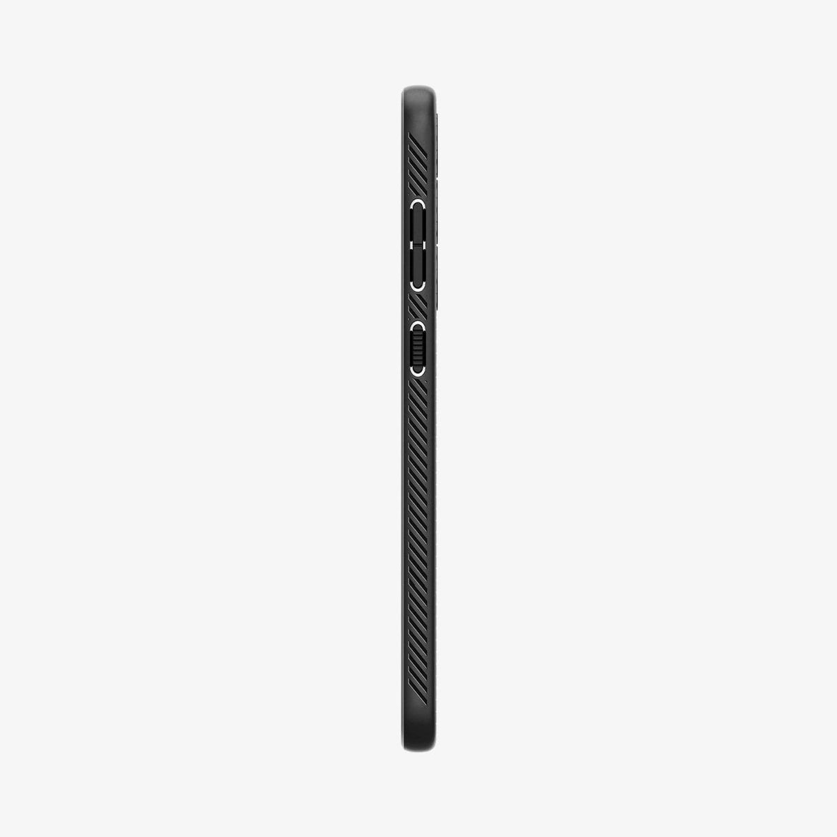 ACS05666 - Galaxy S23 Plus Case Liquid Air in matte black showing the side with volume controls