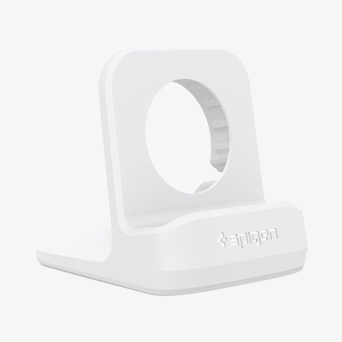 000CD21181 - Apple Watch Night Stand S350 in white showing the front and side