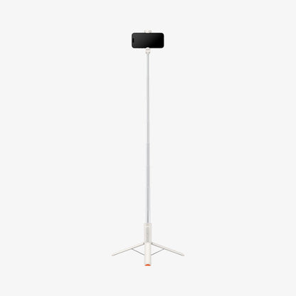 AMP09337 - Tripod Selfie Stick S541W in Dune Beige showing the front of the device attached to the extended tripod