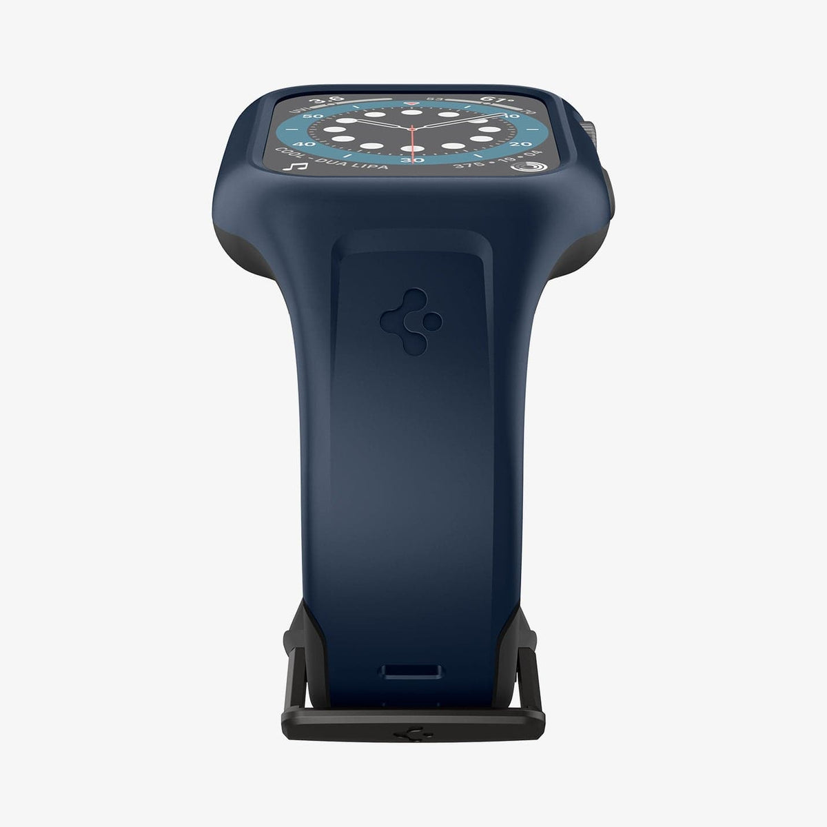 ACS02225 - Apple Watch Series (44mm) Case Liquid Air Pro in navy blue showing the bottom and partial front