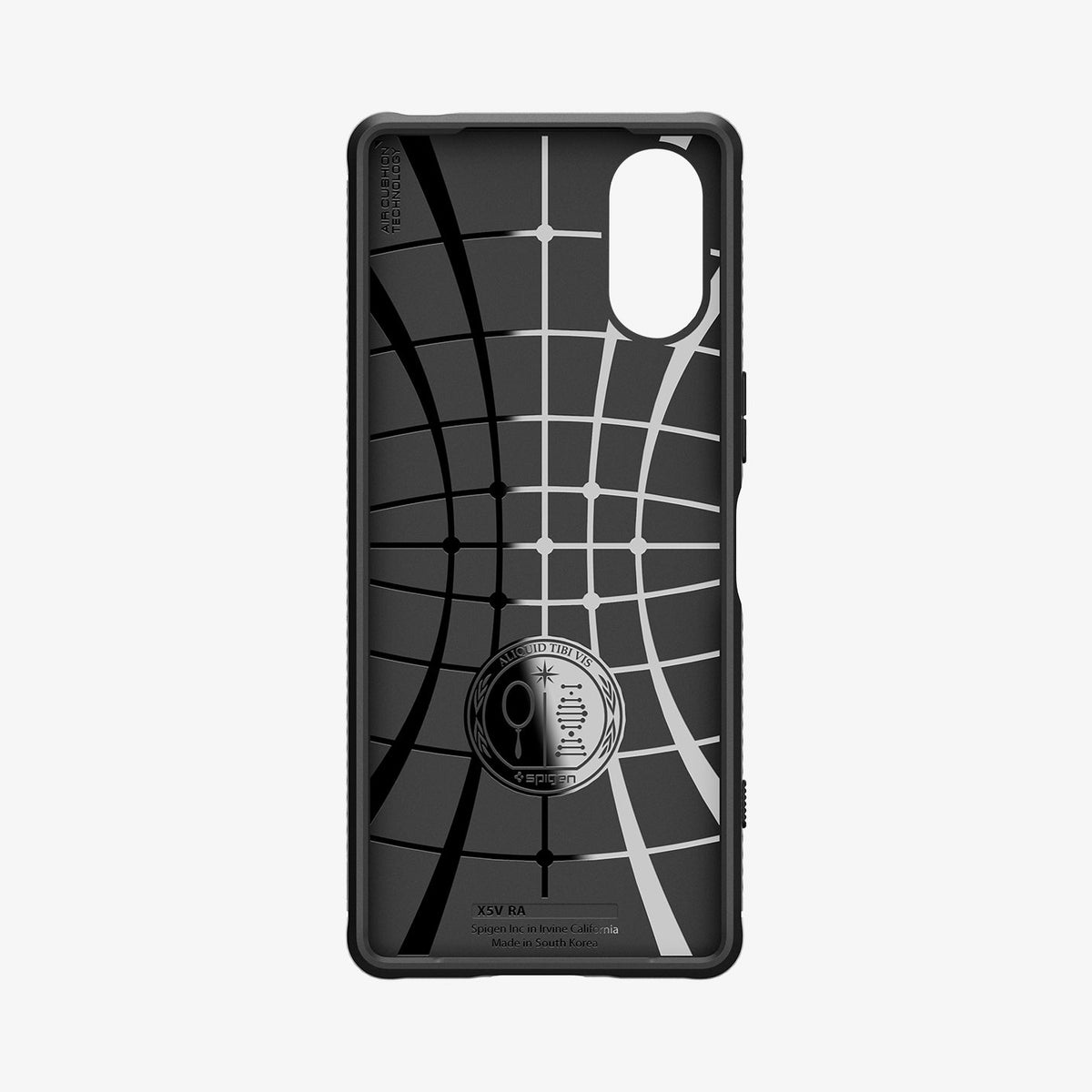 ACS06359 - Sony Xperia 5V Case Rugged Armor in matte black showing the inside of case