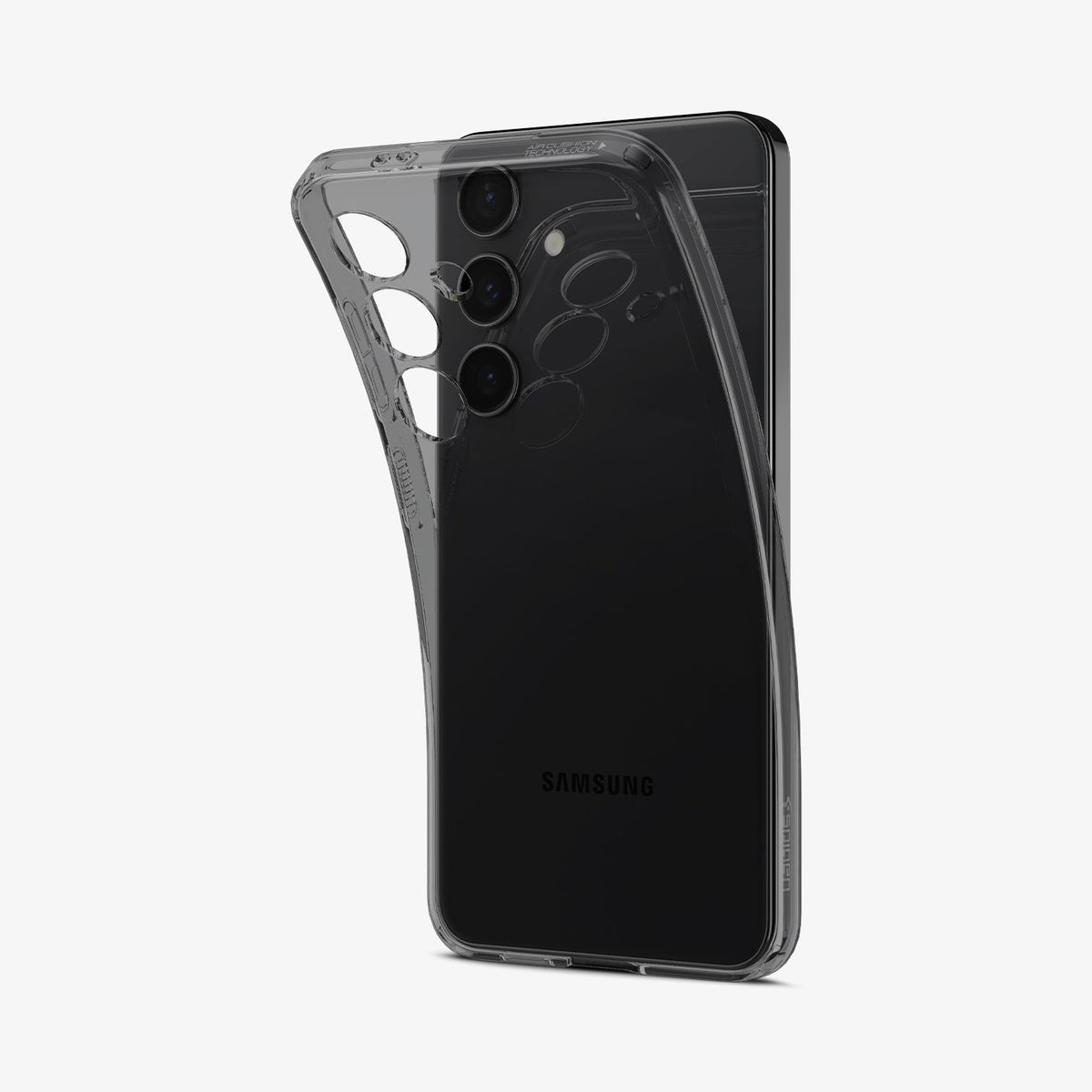 ACS07344 - Galaxy S24 Case Liquid Crystal in Space Crystal showing the front of device with the case partially peeled off