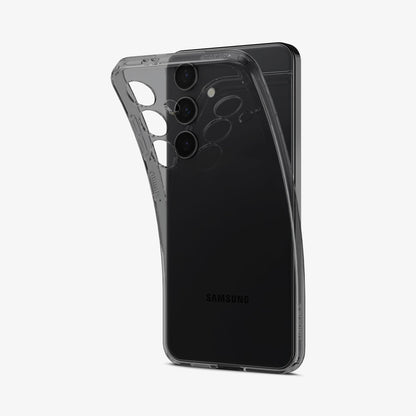 ACS07344 - Galaxy S24 Case Liquid Crystal in Space Crystal showing the front of device with the case partially peeled off
