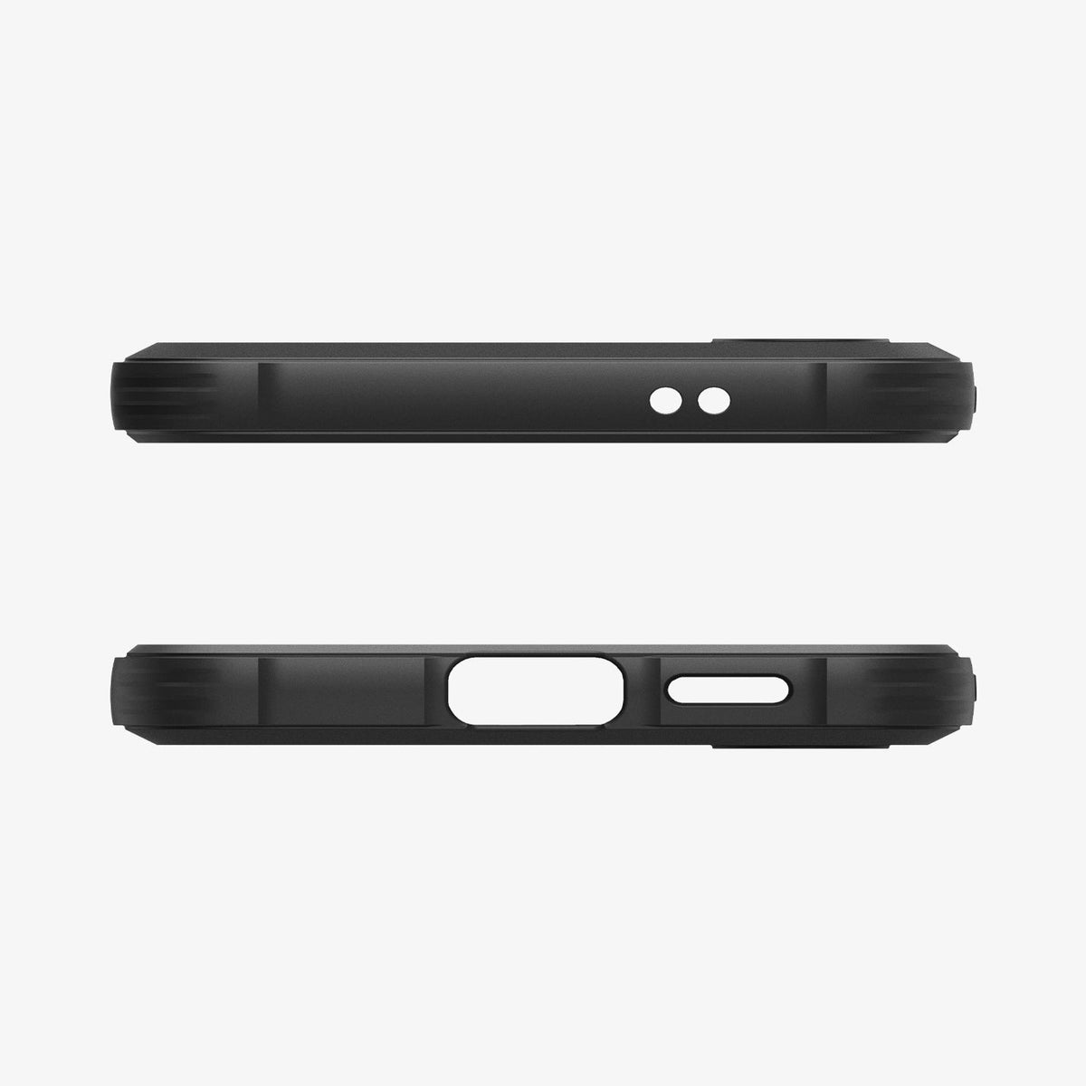 ACS07346 - Galaxy S24 Case Rugged Armor in Matte Black showing the top and bottom