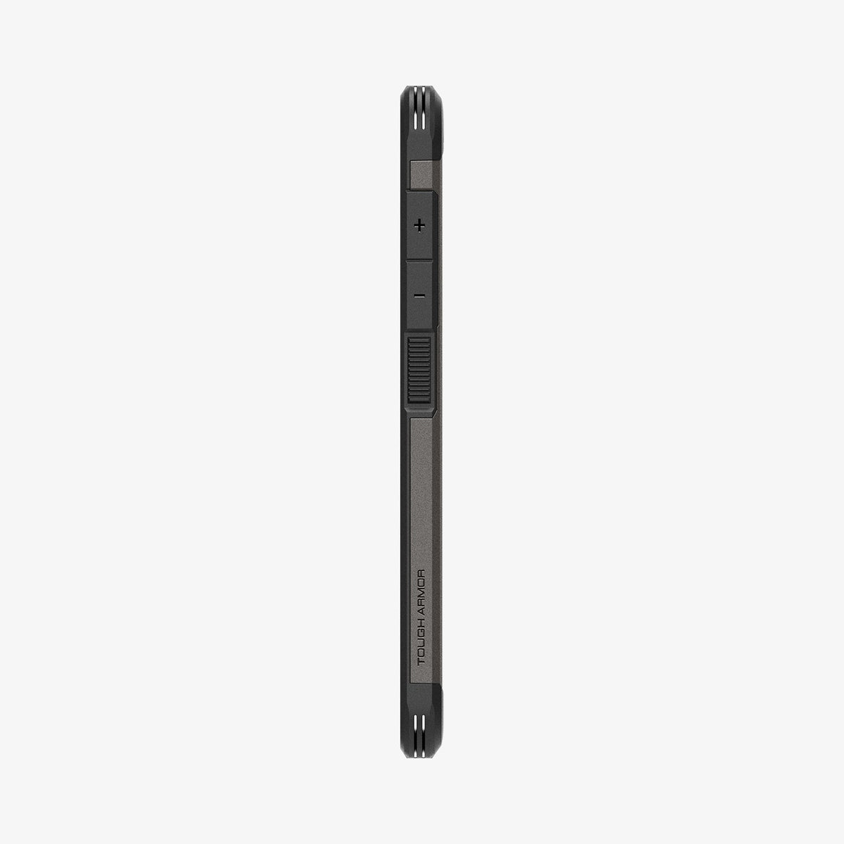 ACS07356 - Galaxy S24 Case Tough Armor in Gunmetal showing the side with side buttons