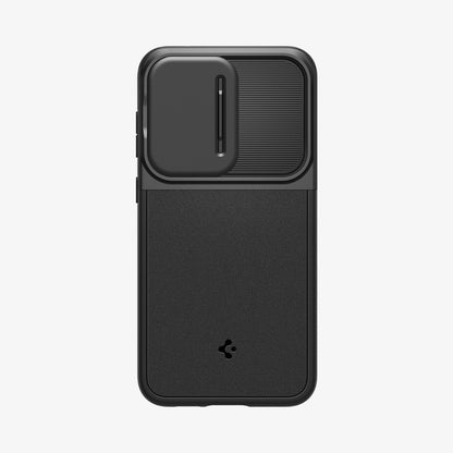 ACS06380 - Galaxy S23 FE Case Optik Armor in black showing the back with lens closed