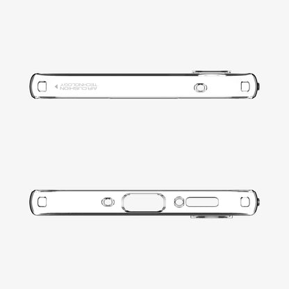 ACS05889 - Galaxy A54 5G Case Liquid Crystal in Crystal Clear showing the top and bottom
