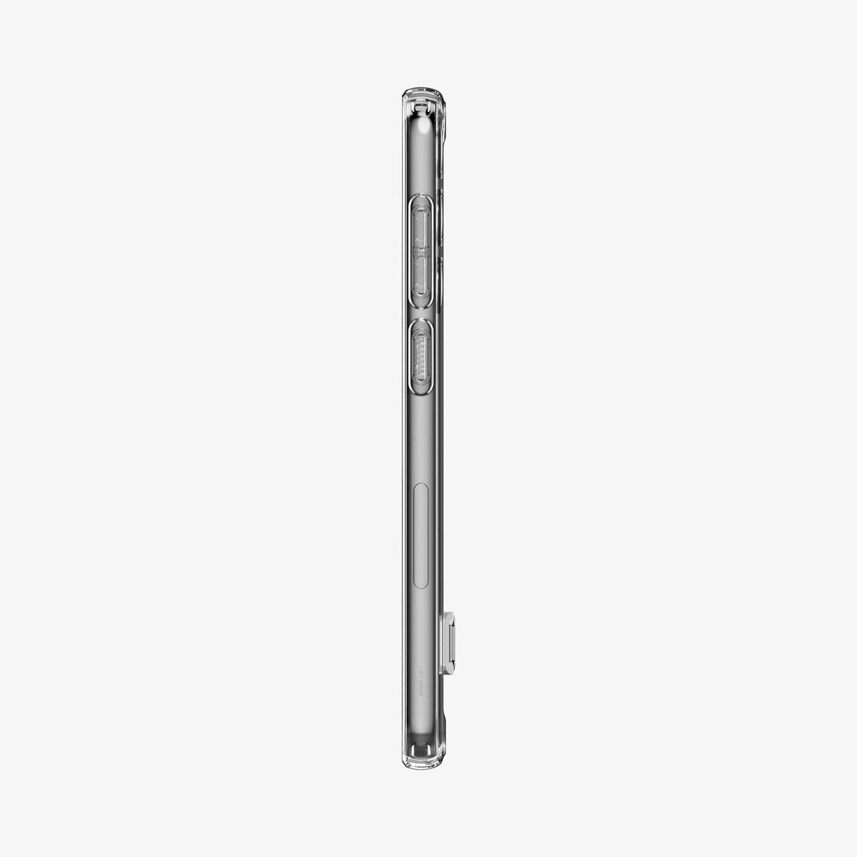 ACS05671 - Galaxy S23 Plus Case Ultra Hybrid S in crystal clear showing the side with volume controls