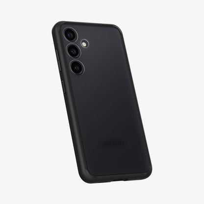 ACS07331 - Galaxy S24 Plus Case Ultra Hybrid in Frost Black showing the back, partial side and bottom