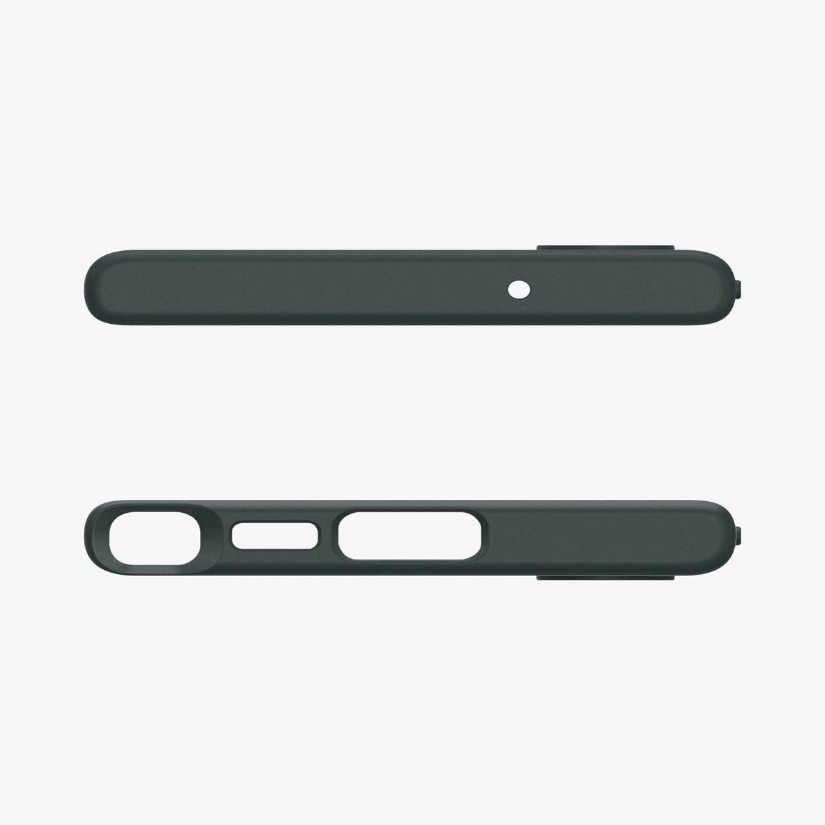 ACS05615 - Galaxy S23 Ultra Case Liquid Air in abyss green showing the top and bottom with precise cutouts