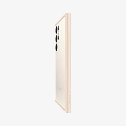 ACS06078 - Galaxy S23 Ultra Case Ultra Hybrid in sand beige showing the side and partial back