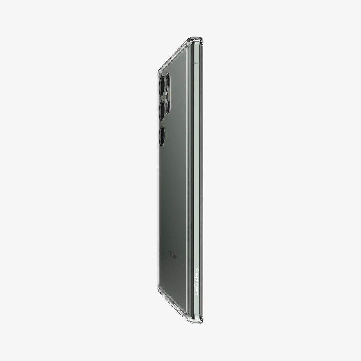 ACS05617 - Galaxy S23 Ultra Case Ultra Hybrid in crystal clear showing the side and partial back