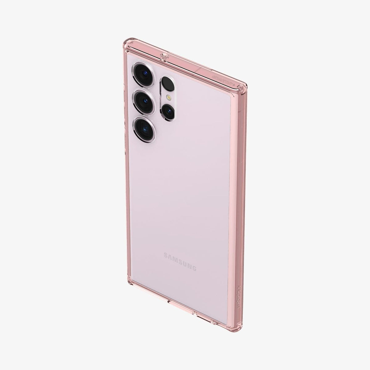 ACS06079 - Galaxy S23 Ultra Case Ultra Hybrid in rose crystal showing the back, top and partial side