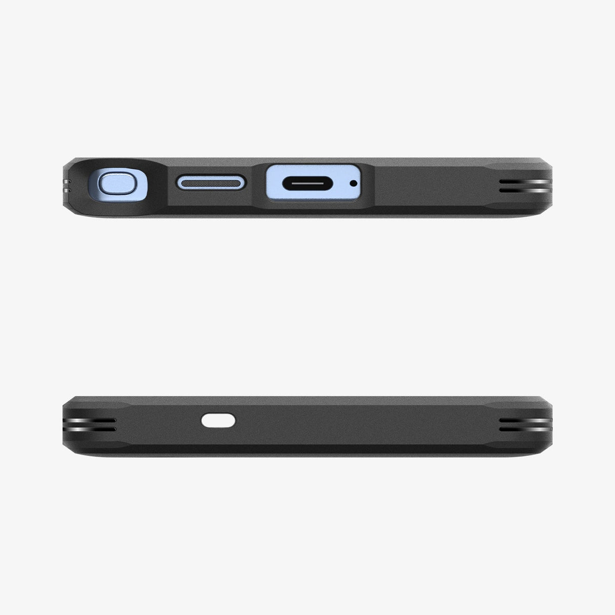 ACS08965 - Galaxy S25 Ultra Case Tough Armor AI (MagFit) in Gunmetal showing the top and bottom