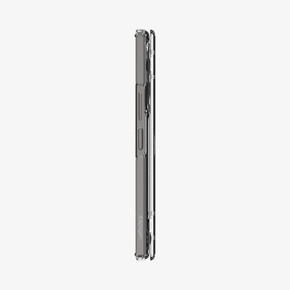 ACS07813 - Galaxy Z Fold 6 Case Ultra Hybrid Pro in Crystal Clear showing the side folded with volume buttons