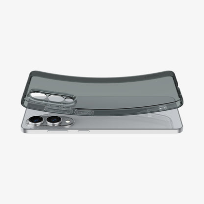 ACS09426 - Galaxy S25 Edge Case Liquid Crystal in Space Crystal showing the back, sides case slightly bent downward hovering above the case