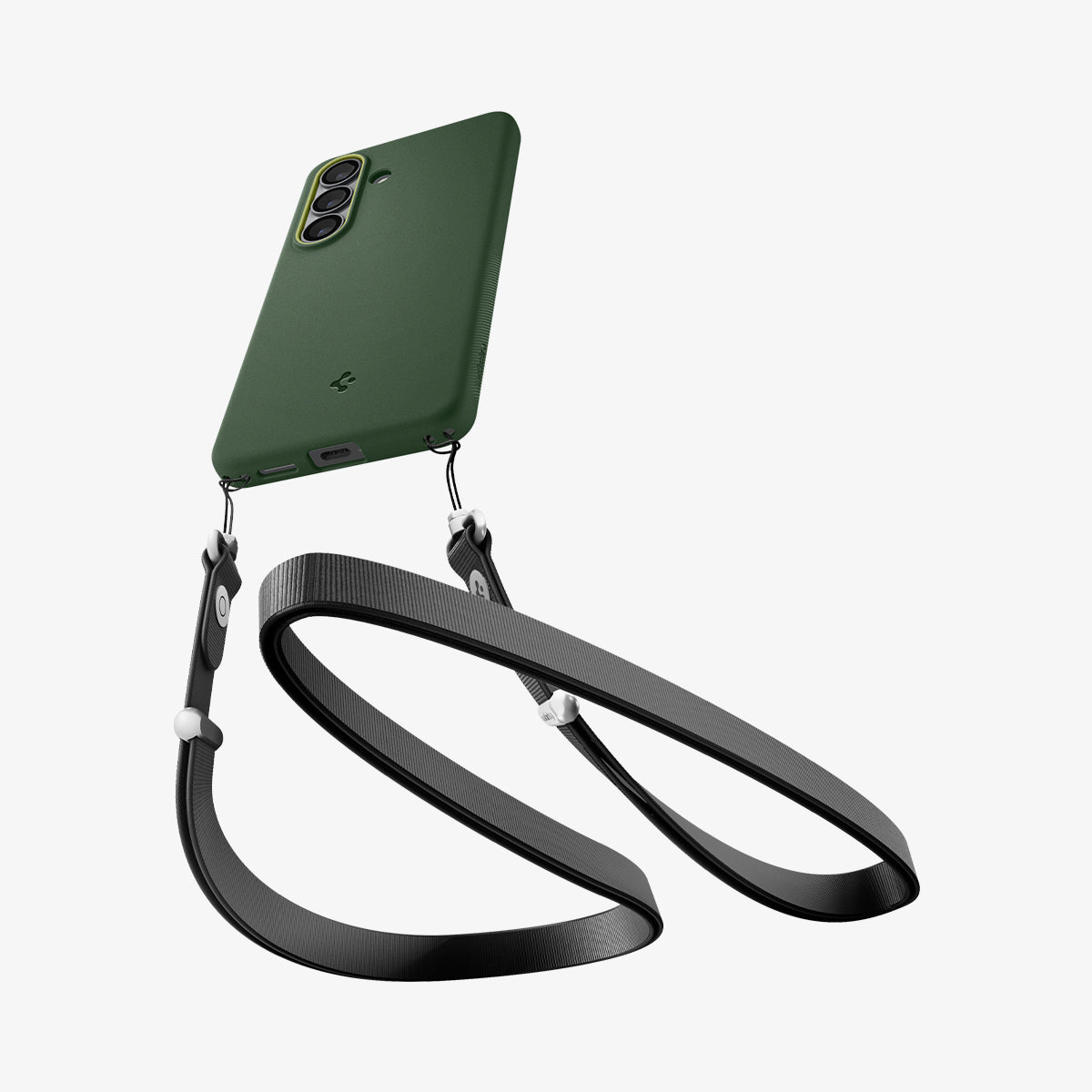 ACS11067 - Galaxy S26 Nano Pop (Mag Fit) in Avo Green showing a strap on with the device and case