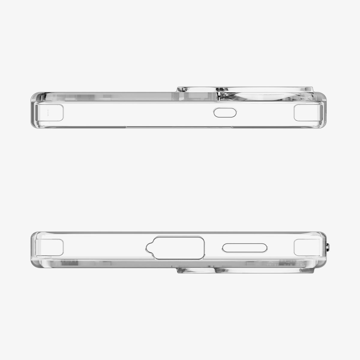 ACS11061 - Galaxy S26 Case - Ultra Hybrid S (Mag Fit) Clear White showing the top and bottom
