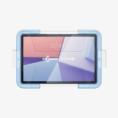 AGL07000 - Galaxy Tab S9 Screen Protector EZ FIT GLAS.tR showing the front with ez fit tray installed on device