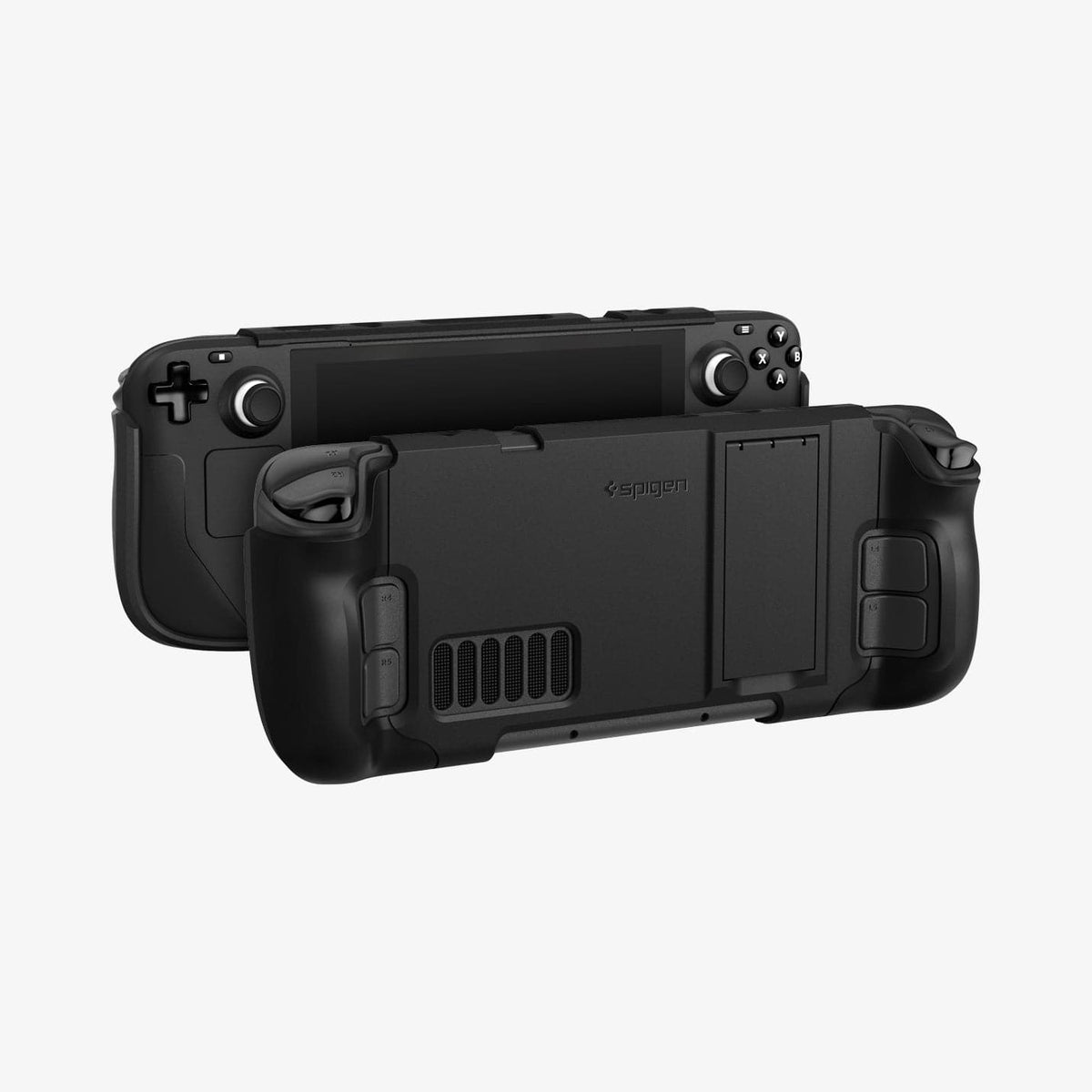 ACS06040 - Steam Deck Case Thin Fit Pro in black showing the back and front