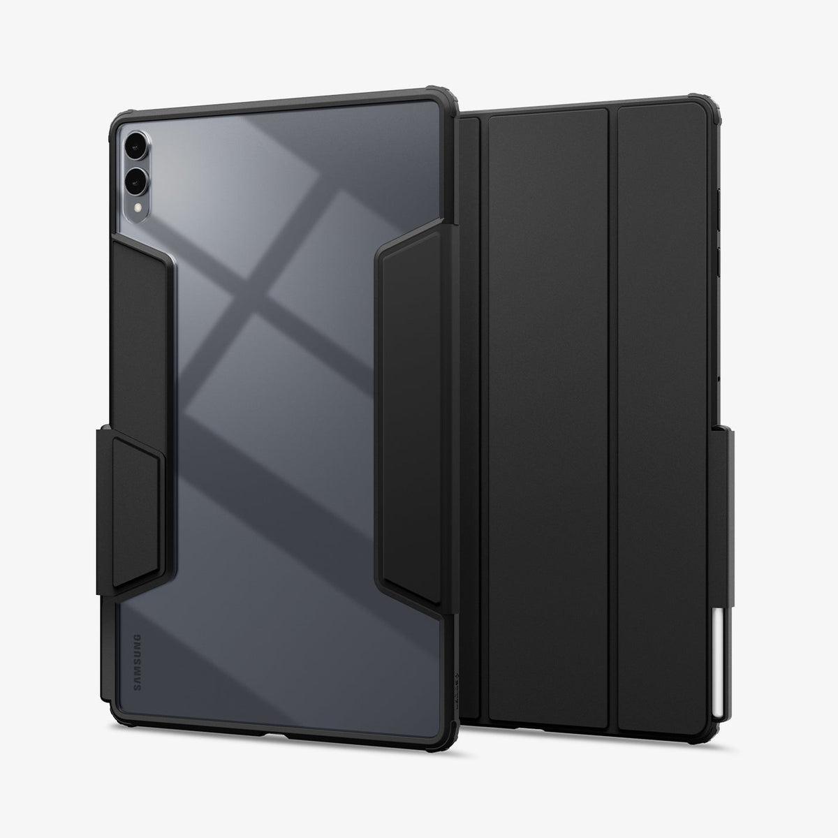 ACS10221 - Galaxy Tab S11 Ultra Case Air Skin Pro in Black showing the back and front