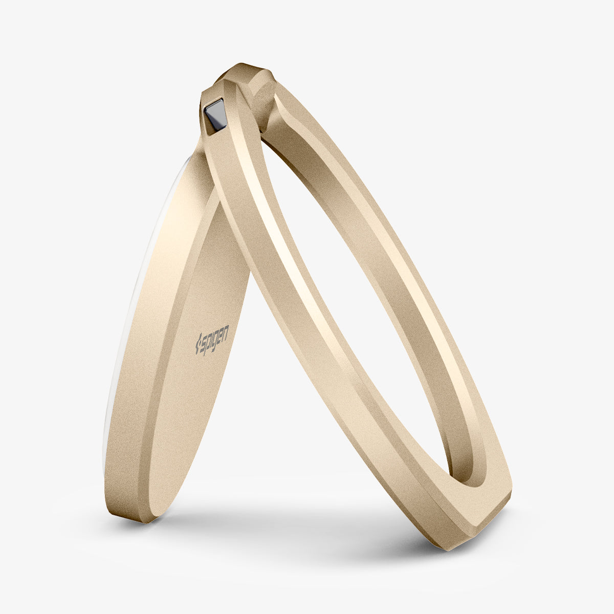 000SR24437 - Style Ring 360 in champagne gold showing the front and side propped up