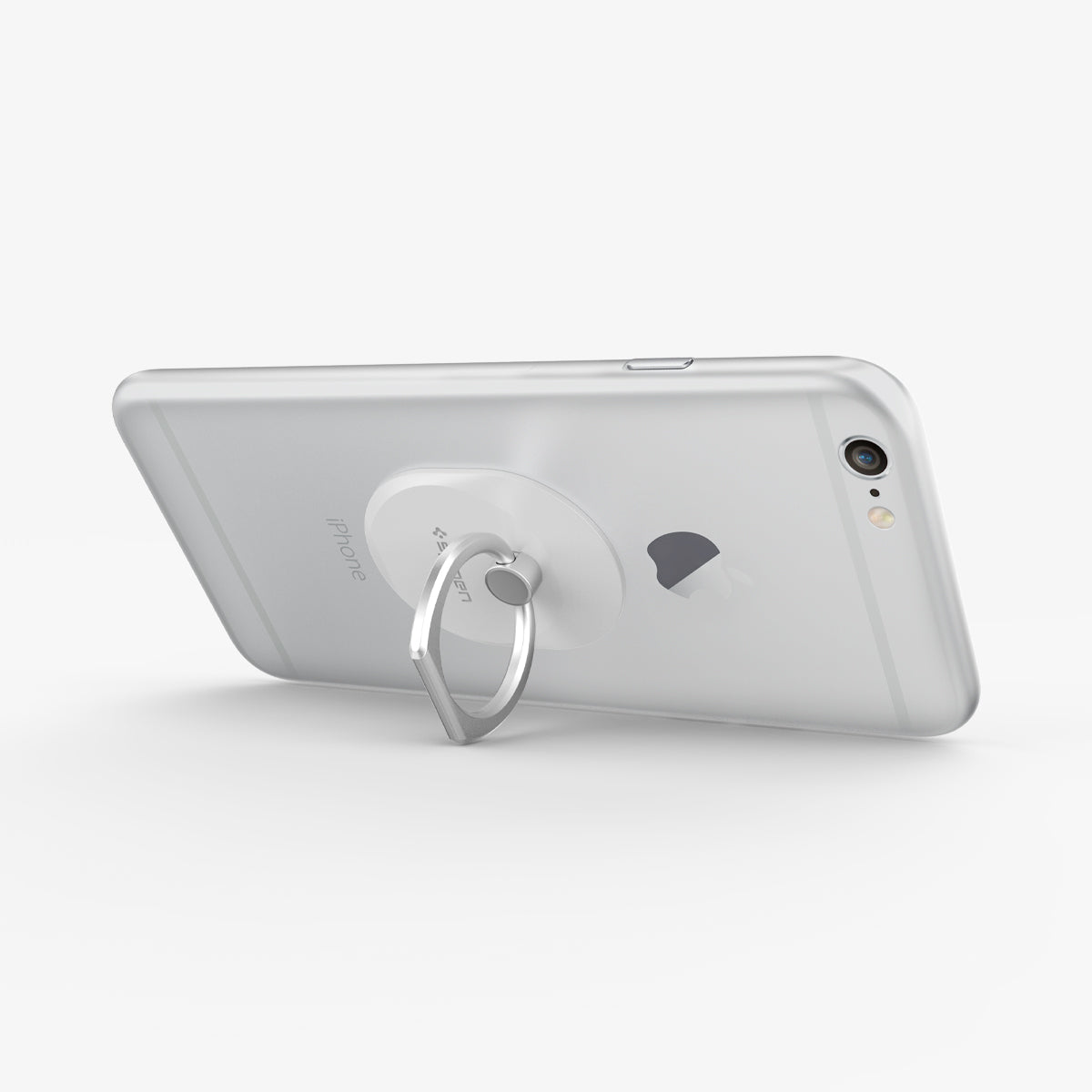 SGP11760 - Style Ring in white showing the phone propped up by ring attached to back of device