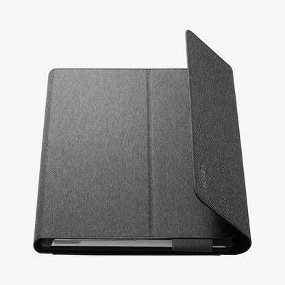 J06CS25185 - Surface Go 3 Case Stand Folio in charcoal gray showing the front with cover flap slightly open