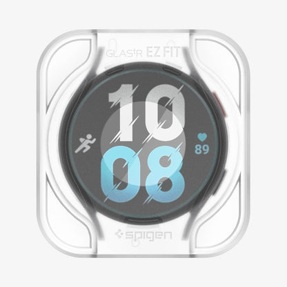 AGL06522 - Galaxy Watch 6 (40mm) Screen Protector EZ FIT GLAS.tR showing the front with ez fit tray installed onto watch face