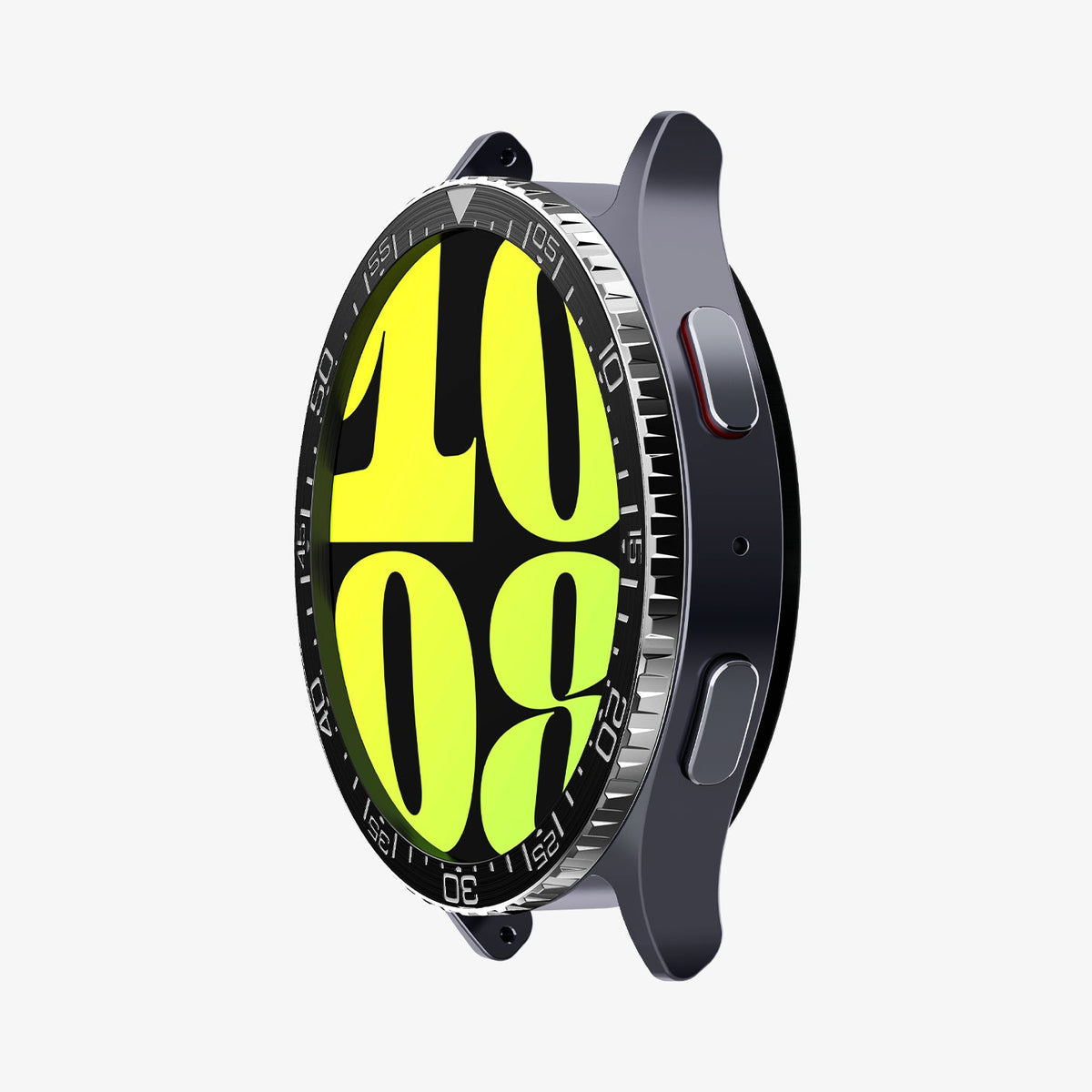 ACS08339 - Galaxy Watch 7 (44mm) Bezel Tune in Black showing the front and side of watch face