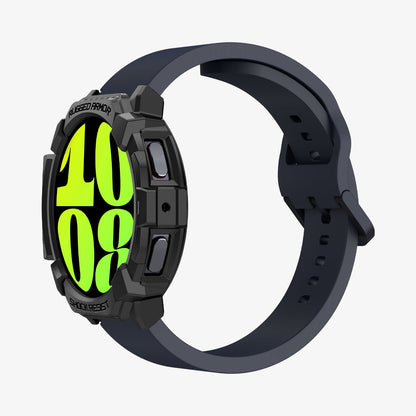 ACS08337 - Galaxy Watch 7 (44mm) Rugged Armor in Matte Black showing the partial front, sides and inner side and bottom