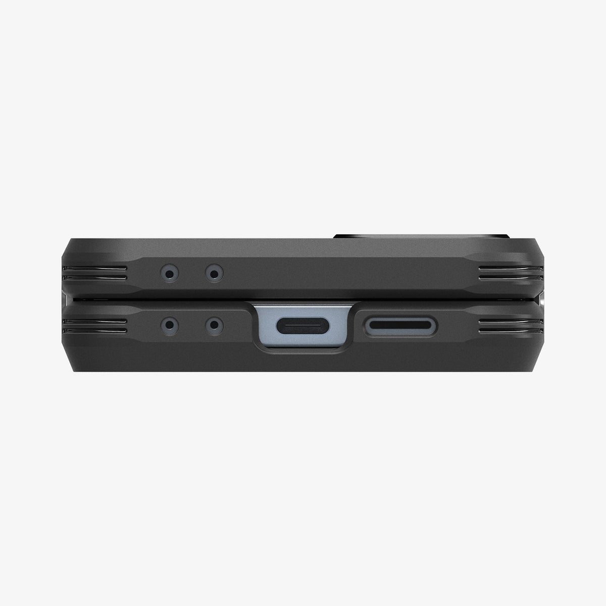 ACS09807 - Galaxy Z Flip 6 Series Tough Armor Pro (MagFit) in black showing bottom
