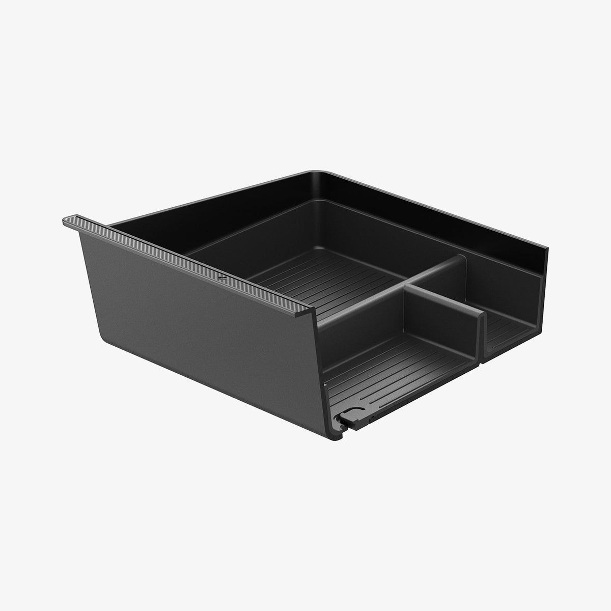 ACP07407 - Model 3 (2024-2025) Highland | Model Y (2025) Refresh Center Console Organizer Upper Tray Non Slide | TO220H showing the front, partly inside cut in half
