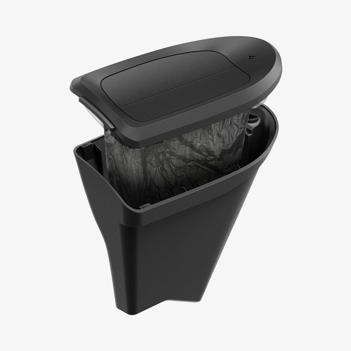 ACP09183 – Tesla Model Y Car Trash Bin in black showing the inside