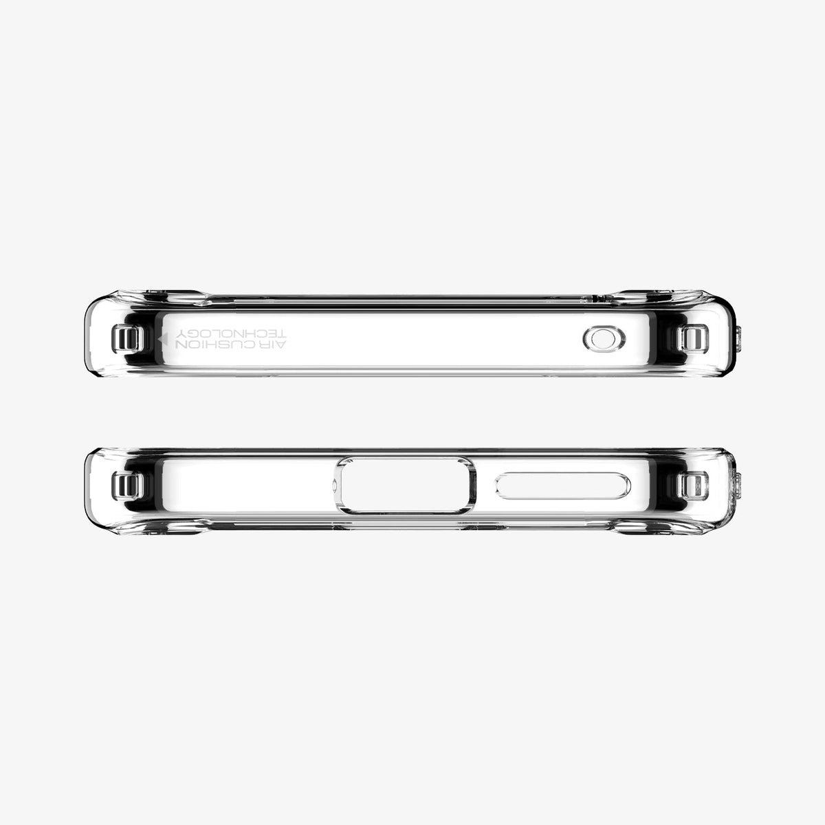 ACS09043 - Pixel 9a Case Ultra Hybrid Metal Ring (MagFit) in Clear White showing the top and bottom
