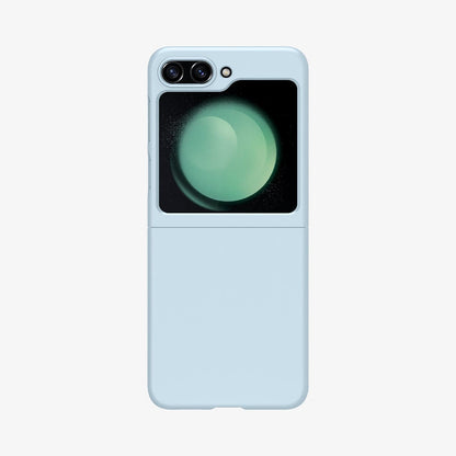 ACS06233 - Galaxy Z Flip 5 Case AirSkin in mute blue showing the back with phone fully open